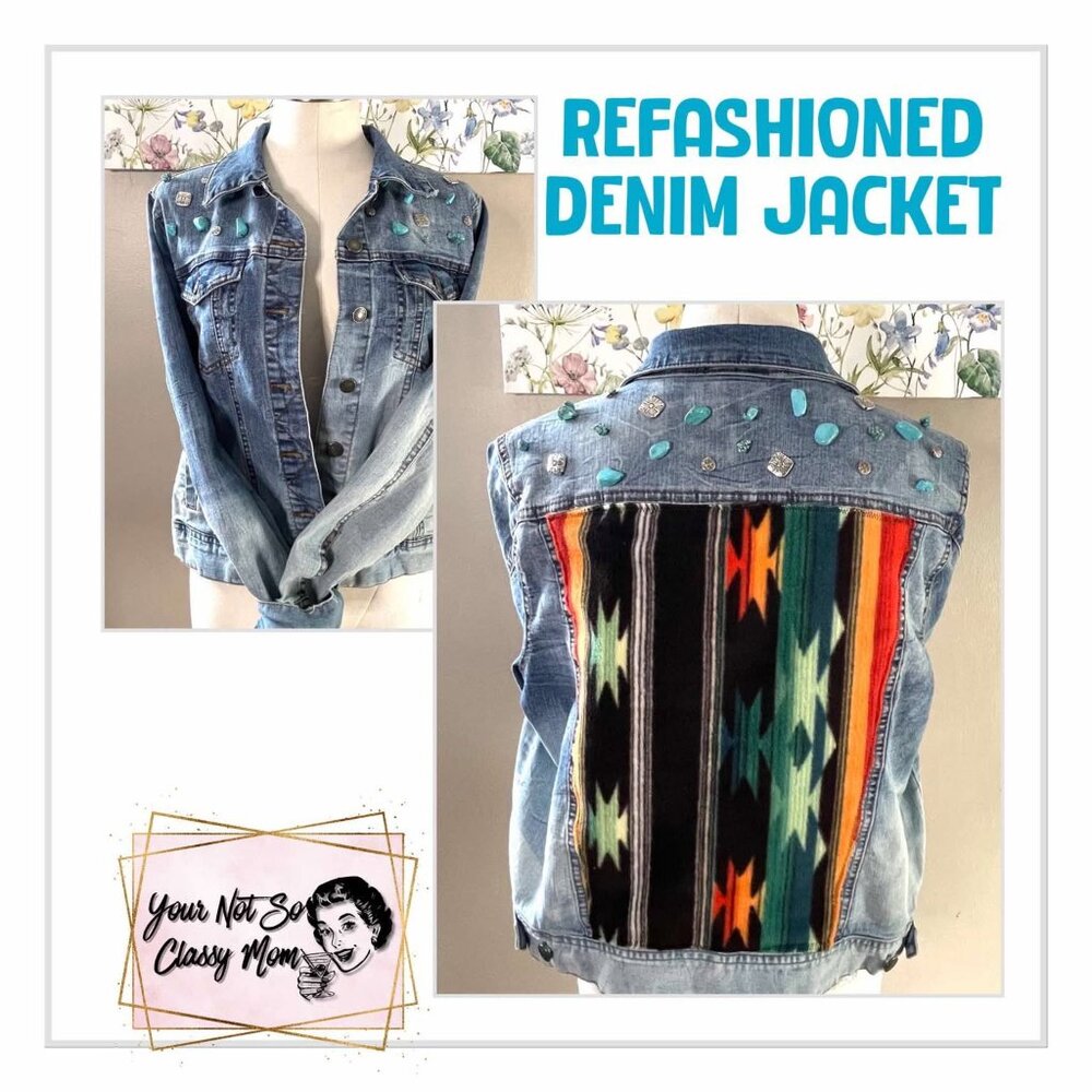 Refashioned Western Style Denim Jacket